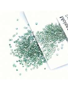 3-6.5mm Piedra sintética Moissanite redonda verde con ocho flechas y ocho corazones, adecuada para incrustaciones en joyería, uñas, anillos, collares, cadenas y aretes