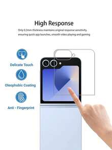 2+2 Pcs Tempered Glass Screen Protector + Camera Lens Protector Compatible With Samsung Galaxy Z Flip 7, 2 Pcs Screen Protector + 2 Pcs Camera Lens Protector - Clear - View 2