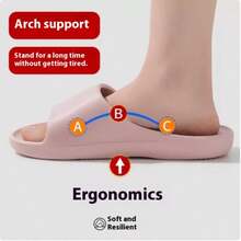 Soft Slippers For Women With A Sense Of , Comfortable For Couples At Home In Summer, Bathroom, Bath, Non-Slip, Soft Sole, Can Be Worn Outside - Pink - View 2