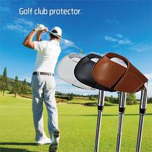 10pcs/3pcs/1pc New Minimalist Golf Club Head Covers, Putter Head Covers, Leather With Plush Lining To Protect Golf Irons, Simple Design, Classic And Timeless, Black, Brown, Blue, Suitable For Golf Course, Yard, Park - Multicolor - View 3