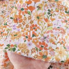 50/100/200/300*145cm Tela de satén de algodón de alta calidad con estampado floral delicado y suave, adecuada para ropa de moda DIY y diseño de manualidades en todas las estaciones