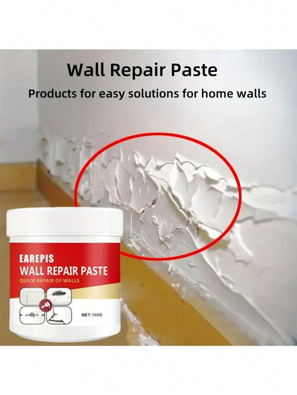 Kit de pasta reparadora de pared para decoración del hogar - No se necesita experiencia, fácil de aplicar y lijar para una restauración de pared suave, impermeable y anti-grietas, instalación conveniente