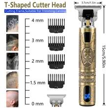 JINER 1 Pieza Cortadora de Pelo Eléctrica Recargable, Kit de Aseo y Corte Profesional, Recortadora de Patillas con Cuchilla en T, Cortadora de Pelo Inalámbrica Resistente al Agua para Barba, Bigote y Body, Regalos para Hombres