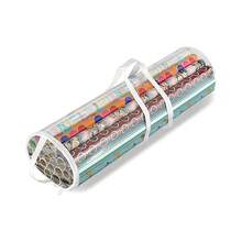 1 pezzo Borsa per conservare carta da regalo trasparente, Borsa per conservare carta da regalo in PVC con manici neri, Contenitore a tubo facile da trasportare. - Bianco - Visualizzare 12