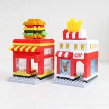 Blocuri de construcție cu ansamblu de microparticule Jucărie cu imitație de fructe Diy Cadou creativ Decorare cameră Cadouri de iarnă Blocuri de culoare Blocuri de culoare