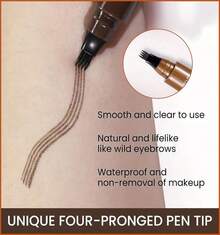 [MENDSMAN] Fine 4 - Pronged Eyebrow Pencil. Delivers Natural 3D Brow Makeup, Is Waterproof, Sweat - Proof, Non - Smudging. Easy To Use For Distinct Brows, Makes A Great Gift For Women, And For Valentine's Day - 5#自然黑 - 查看 2