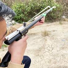 Stainless Steel Powerful Metal Slingshot - Black, Ergonomic Handle, Precise Trigger, Suitable For Outdoor Hunting And Jungle Exploration, Outdoor Hunting Equipment | Modern Slingshot | Durable Structure, No Manual - Súng cao su dạng ống lồng - Xem 3