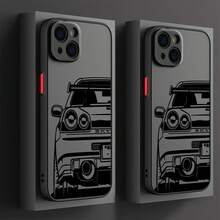 1 件个性化哑光磨砂手机壳，赛车涂鸦设计，适用于 16、15 Pro Max、14 Plus 等。这款高品质硅胶保护壳提供出色保护。防水防震防摔防刮 - 黑色 - 查看 1