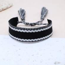 1pc Handmade Vintage Minimalist Boho Style Woven Bracelet, Suitable As Gift For Family, Friends, Students, Festivals, Parties, Travels