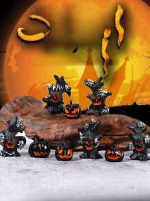 Tree Stump Ghost Figurines Garden Miniatures, Mini Spooky Halloween Resin Ghost Statue Ornament For Porch Patio Backyard Yard Home Shelf Decor Accent Halloween DIY Accessories Tree Ghost Pumpkin Tree Decorative Resin Accessories Fall Decor Autumn Decor Home Decor Halloween Decor Room Decor