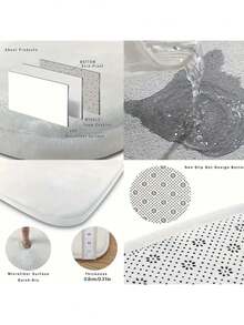 3pcs Quick-Dry Bathroom Mat Set - Non-Slip, Ultra-Absorbent Polyester Rugs For Shower, Toilet, Laundry - Unscented, No Battery Needed - Multicolor - View 9