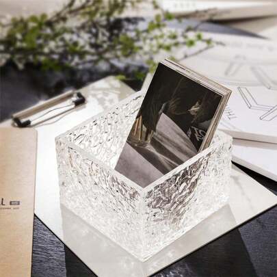 1pc Acrylic Desktop Storage Rack, Remote Control Holder - Desktop Organizer, AC Remote Holder And Cosmetic Storage Box, Suitable For Cosmetics, AC Remote, TV Remote, Stationery, Small Items