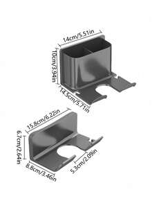 1个吹风机支架架，无需钻孔，浴室吹风机收纳整理架，壁挂式吹风机支架 - 彩色 - 查看 7