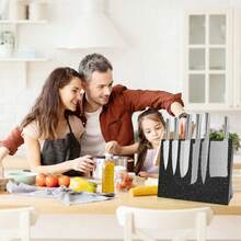 Magnetic Knife Holder Knife Block Rack Kitchen Organisation Cutlery Set Storage - Black - View 6