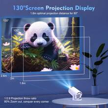 Magcubic Portable Projector With Android Dual WiFi 6 Native 720P & 4K Support Low Noise One-Handed Operation Smartphone & Tablet Connectiv - UK Plug(220-240V) - View 3
