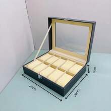 2/3/6/10/12 Slot PU Leather Watch Box Display Case Jewelry Organizer With Glass Top Men Watch Bracket Display Box Gifts