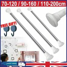 重型可伸缩浴帘杆 伸缩杆 浴室门窗秋季装饰 - 白色 - 查看 6