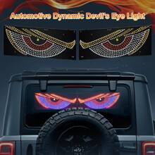HYNBYZJ 2 件卡车恶魔眼灯 RGB 动态恶魔眼装饰灯 LED 显示屏装饰像素面板挡风玻璃 USB 5V 多模式灯