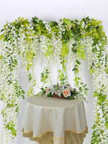 1 dây leo cây xanh nhân tạo trang trí, trang trí đám cưới, trang trí nhà cửa cho phòng khách, phòng ngủ, phòng ăn, tiệc sinh nhật - trắng - Xem 3