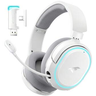  Picun G2 2.4GHz Wireless Gaming Headset, 2.4GHz Wireless Gaming Headphones, Super Low Latency Mode, 5.3 Noise Cancelling Microphone Headset, High-Resolution Audio, Wireless V5.4 For Fast And Stable Connection, 100 Hours Ultra-Long Battery Life