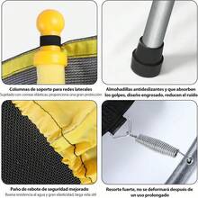 1.40 Metros Brincolines para Niños, Trampolin Infantil con Red  y Resortes Reforzados y Barras Acolchonadas, Trampolín para Niños hasta Capacidad 250Kg - Amarillo - Ver 7