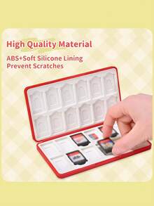 GeekShare 1pc Spring Strawberry Design 24 Slots Switch Game Card Case (Holds 24 Game Cards And 24 SD Cards) - Red - View 5