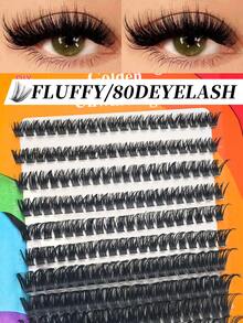 Nuevo paquete actualizado de 10 filas de 200 piezas de grupos de pestañas independientes mixtos 30D+40D+50D+60D+80D, libre elección, rizo D de 8-16 mm, kit de extensión de pestañas independientes reutilizable, súper grueso, esponjoso, aspecto natural que agranda los ojos de forma natural, súper herramienta de maquillaje, adecuado para uso doméstico o salir, adecuado para la vida diaria, bodas, citas, fiestas, viajes y festivales de primavera