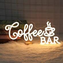 1 Stück Neon-Schild für Kaffeebar, LED-Schild Kaffeetasse, hängendes kommerzielles Wandkunst-Schild für Kaffeebar, USB-betriebenes helles Kaffee-Schild für Kaffeebar, Café, Kaffee-Ecke, Restaurant