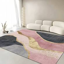 1pc Luxury Modern Minimalist Geometric Area Rug, Soft Rectangular Rug In Light Color Tones, Suitable For Outdoor, Entryway, Living Room, Bedroom, Laundry Room, Bathroom, Game Room, Machine Washable All Season Large Size Carpet, Home Decor - Multicolor 3 - View 6