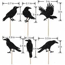 12 Peças de Palitos Decorativos para Cupcakes com Tema de Halloween, Mão de Zumbi, Múmia, Gato, Lua, Fantasma, Corvo para Decorações de Festa de Aniversário