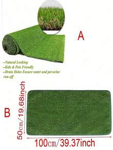1pc High Quality Artificial Grass Turf, Thick Fake Grass Carpet, Outdoor Artificial Grass Rug, Realistic Indoor/Outdoor Lawn Mat, Made Of Plastic, Green Grass Decorative Floor Mat, Suitable For Outdoor Garden, Patio, Terrace Decor, Beach Essentials And Pool Games [Please Select The Size You Need] - Green - View 13