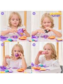 33 pièces Set de thé, Jeu de cuisine pour filles, Jouets de thé de princesse, Jouet de rôle avec desserts et vaisselle, Théière en plastique pour enfants avec jeu d'imagination de desserts, Cadeau idéal pour les filles de 3 à 6 ans, Cadeaux d'anniversaire et de Noël