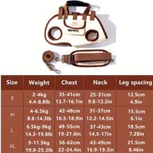 1 套带牵引绳的宠物背包，适合中小型猫狗，舒适透气材质，配有可调节肩带、带扣、方便手柄，适合户外散步、骑自行车、旅行