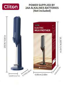 CLITON 电池式奶泡器（不含电池） - 适用于咖啡、拿铁、热巧克力，3 种款式（单头/经典塑料/升级不锈钢），6 种颜色（黑/白/粉/绿/红/蓝） - 圣诞节、圣尼古拉斯节、情人节、新年、乔迁、复活节的完美礼物 - 彩色 - 查看 14