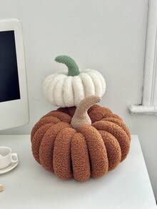 1 件手工针织南瓜装饰枕头，温馨感恩节氛围装饰枕头，创意装饰礼物，适合所有季节 - 棕色 - 查看 3
