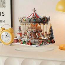 1 pezzo Decorazione da tavolo in stile bohémien in acrilico con carosello rotante - Decorazione natalizia 2D, adatta per la casa e la scrivania dell'ufficio, regalo per le vacanze