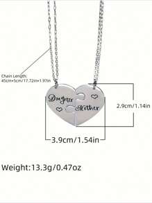 2pcs Personalized Engraved Name Necklace, Suitable For Mom & Daughter, Mom & Son, Dad & Daughter, Dad & Son, Eternal Family Giftback To School Winter Gift Ideas Boy Girl Valentine's Day,Multi-Functional,Ornamental,Letter,Stylish,Vintage,Adorable,Cute,Custom,Personalised,Unique,Customized,Ideal Gifts For Him,Ideal Gifts For Her,Son,Daughter - Silver - View 3