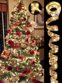 Decoraciones de árbol de Navidad 2025, Luces de cinta para árbol de Navidad de 1-10M, alimentadas por batería (excluyendo la batería) para fiesta de Navidad 2026, decoraciones de árbol de Navidad, Decoración navideña feliz para el hogar 2026, Regalos de Año Nuevo 2026, Luces para árbol de Navidad, boda, cumpleaños, fiesta, hogar, vacaciones, picnic, granja y otras ocasiones festivas