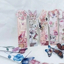 独特的礼物创意：唯美立体蝴蝶纸质书签。造型可爱，风格清新精致。它既可以作为学生阅读书签，也可以作为留言卡，是一份充满文创气息的小礼物。,学校用品,返校季 - 彩色 - 查看 8