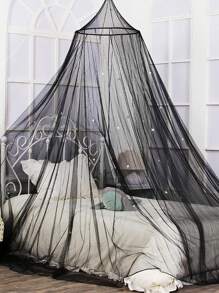 1件装婴儿/幼儿床蚊帐，带夜光星形顶篷，婴儿床蚊帐帘，悬挂式蚊帐帐篷，公主风婴儿房床上用品，适用于1.5米床，日常使用