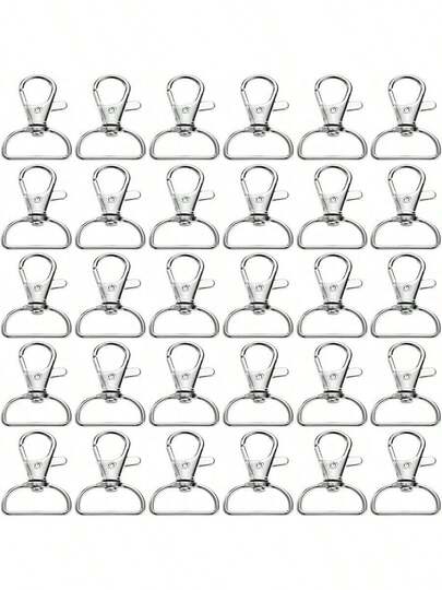 40PCS Swivel Snap Hooks With 1 Inch D Rings, Metal Lobster Claw Clasps And Trigger Clips For Keychains, Purse & Craft Hardware