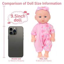 24 厘米/9.5 英寸逼真婴儿娃娃，含 1 个娃娃和 1 套服装，DIY 装扮娃娃，儿童生日节日礼物