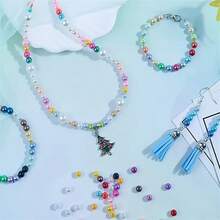 100Pcs 8mm 200Pcs 6mm Acrylic Colored Imitation Pearl Round Loose Beads DIY Bracelet Necklace Accessories Handmade Beaded Material - Nhiều màu - Xem 9