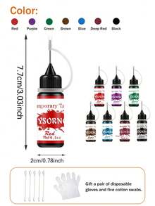 7-Color Henna Tattoo Cream + 62  Pattern Tattoo Stencils And Hand Templates Tool Set,  Body Art Marking Gel DIY, Semi-Permanent Tattoo Cream Face Body Painting Body Art Suitable For Halloween, Christmas, Birthday, Stencils Are Easy To Wash - 彩色 - 查看 6