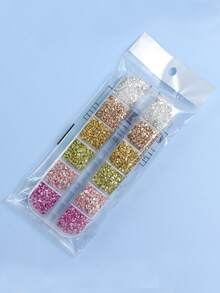 1 Hộp Bột Thủy Tinh Vụn Bất Đối Xấu Nhiều Màu Sắc, Vật Liệu Tự Làm Trang Sức & Trang Trí Thủ Công, Kim Tuyến Tự Làm, Cần Thiết Cho Việc Chế Tạo Trang Sức - Nhiều màu - Xem 7