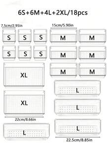1pc/4pcs/5pc/6pcs/7pc/10/25pcs Transparent Cosmetic Storage Box, Drawer Storage Box, Compartmentalised Storage Containers, Freely Combinable, Cosmetic Organiser, Suitable For Home, School, Dormitory, Office Storage,Ideal For Home Storage And Organisation, Suitable For Women's Gift Boxes, Holiday Gift Boxes, Valentine's Day Gift Boxes, Valentine's Day Decorations,Girlfriend Gifts.
