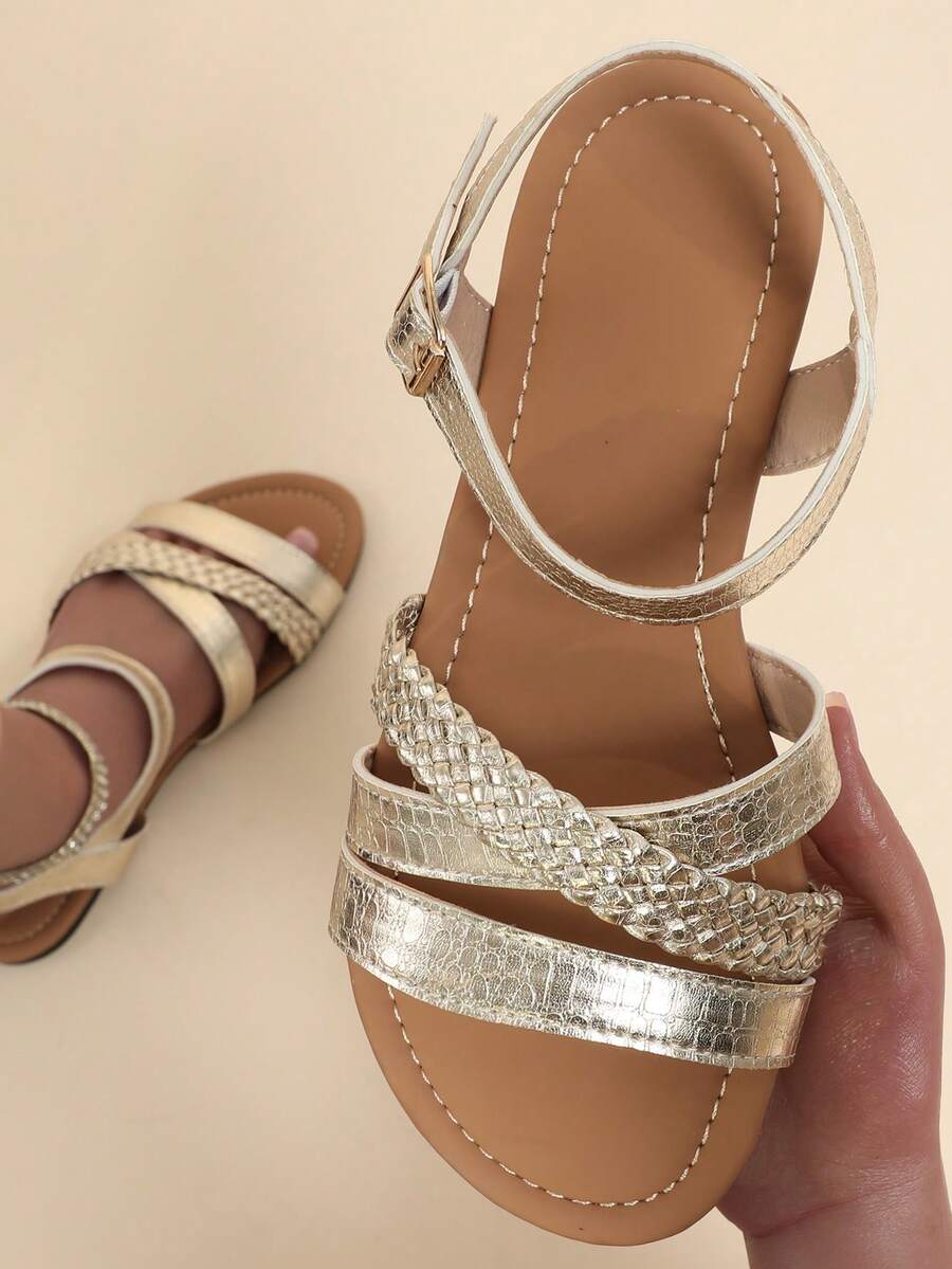 宽版鞋【MOSOCT】2025春夏新款女鞋 女士平底凉鞋&休闲拖鞋&&家居拖鞋&罗马风格一脚蹬拖鞋&金色仙女风格拖鞋 博主推荐室内外鞋 全球热销 闪亮大蝴蝶结图案 百搭迷人婚礼派对 - 金色 - 查看 1