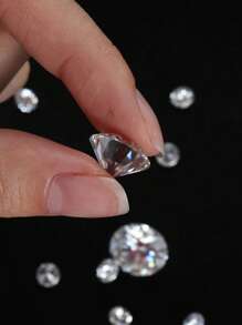 1 pieza de piedra suelta de moissanita sintética blanca redonda de 4.0-8.0 mm / 0.3-2 ct, adecuada para montajes de joyería, uñas, anillos DIY, cadenas, aretes y accesorios