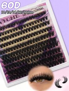 160/180/200pcs D-Curl Thick & Voluminous False Eyelashes, 60D/80D/100D Mixed Style Lash Tray, Suitable For DIY Makeup, Creating Long-Lasting Soft & Natural Look, 10-18mm Mixed Length Individual Lashes, Reusable, Enlarging Eyes, Suitable For Daily, Wedding, Party Occasions - D - View 8