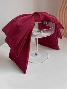 1个磁性编织丝带蝴蝶结发夹 - 彩色 - 查看 2